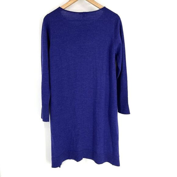 Eileen Fisher Tunic Sweater Size Medium Womens Purple Merino Wool Pullover Knit - Picture 5 of 7